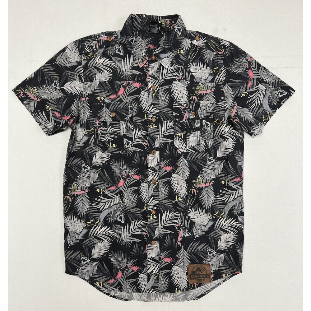 Jurassic‎ World Mens Button-Up Short Sleeve Shirt Men's Size Small